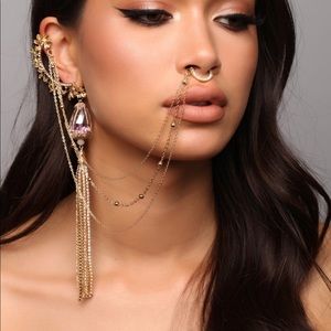 Ear cuff with nose hook Jasmine inspired